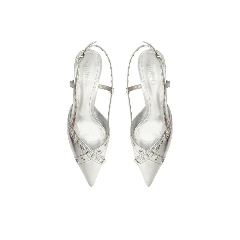 Schutz Venezia High Heels 4.5cm Women's Silver-3