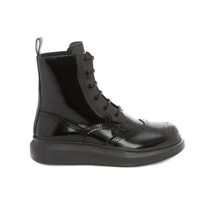 Alexander McQueen Hybrid Chelsea Lace Up Boot Black-1