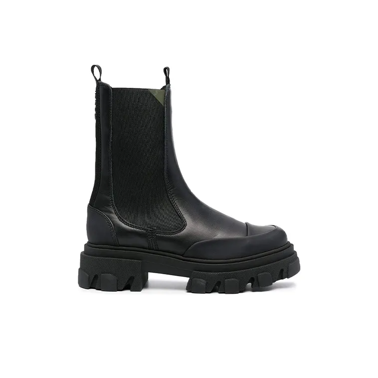 GANNI Recycled Rubber Short Chelsea Boots Women's Black-1