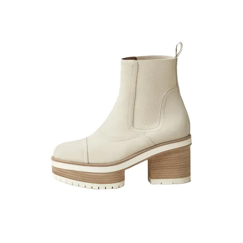 HERMES Ankle Boots 4.5cm Women's White