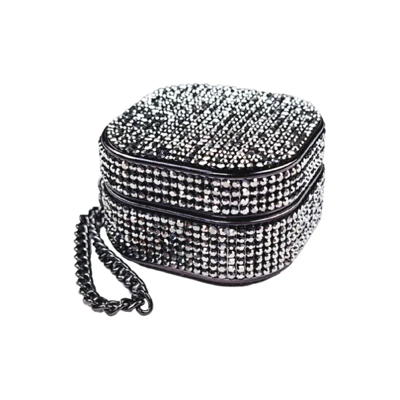 Baohuguang Compatible With Galaxy Buds 2/FE/Pro TPU Luxury Square Diamond High Value Fully Enclosed Headphone Cases-3