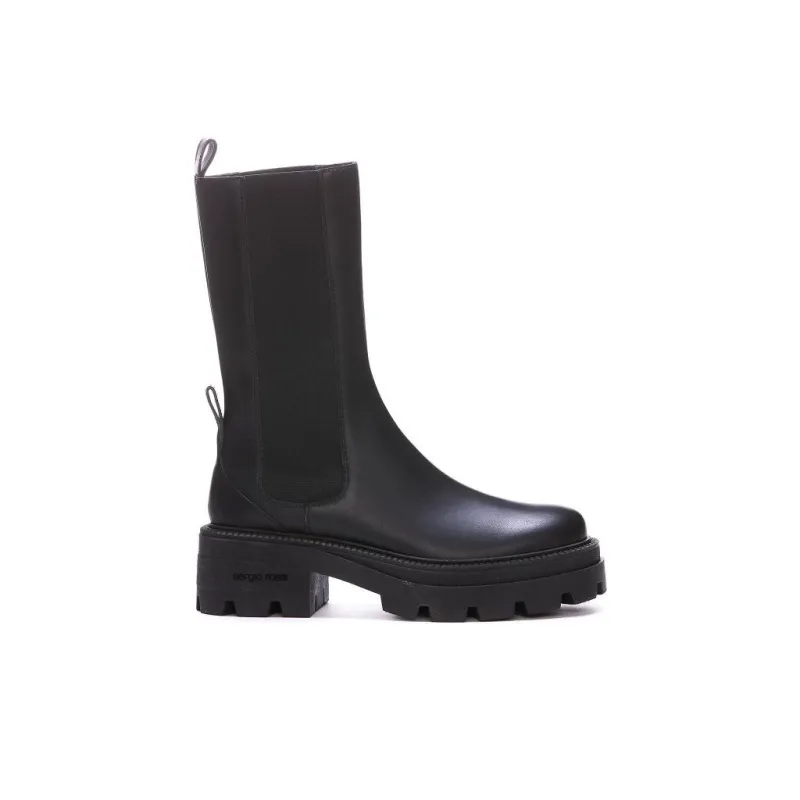 SERGIO ROSSI Chunky-soled Leather Boots-1