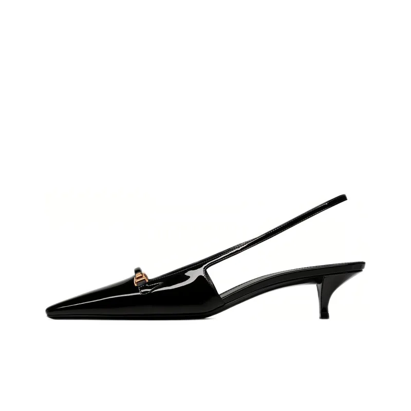SAINT LAURENT Slim Heel Casual Shoes 4cm Women's Black-0
