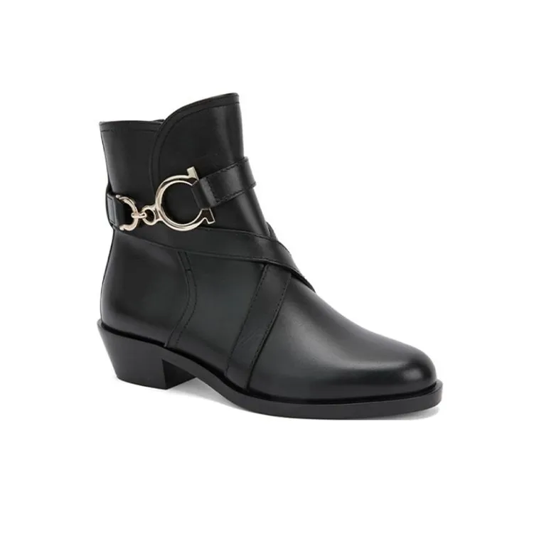 Ferragamo Ankle Boots Women's High Top Black-3