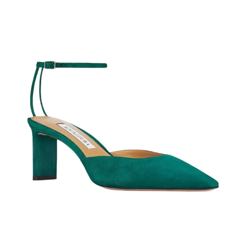 AQUAZZURA Blade Chunky Heel High Heels 6.5cm Women's Green-2