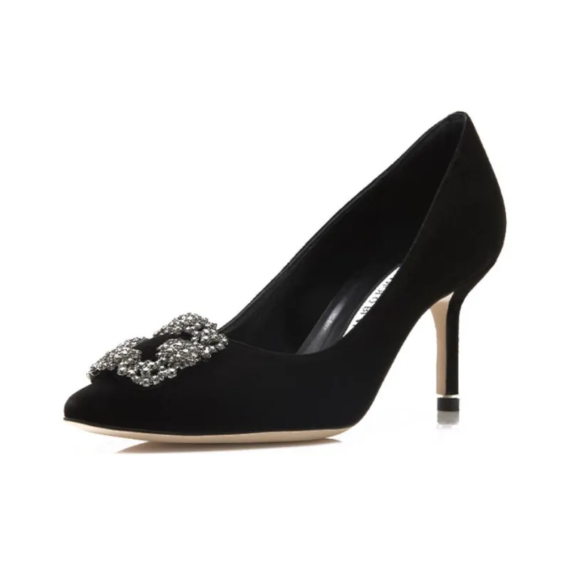 MANOLO BLAHNIK Slim Heel High Heels 7cm Women's Black-2