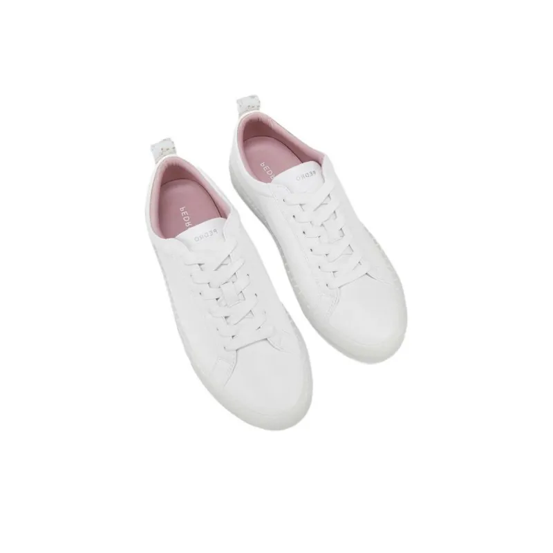 PEDRO Low Top Stylish Skateboarding Shoes Women's White-3