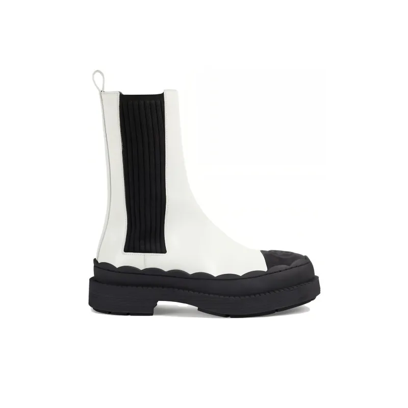 GUCCI Short Chelsea Boots 1.5cm Women's Ecru-1