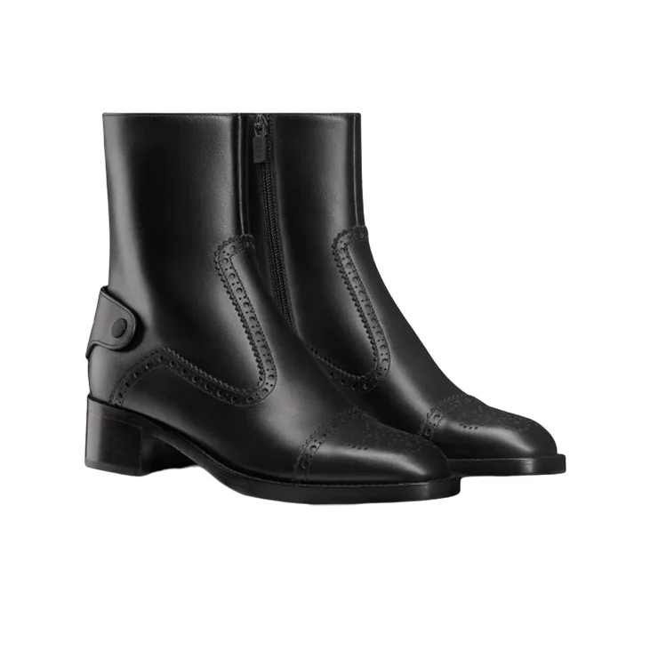 DIOR D Folk Ankle Boots Women's Black-2