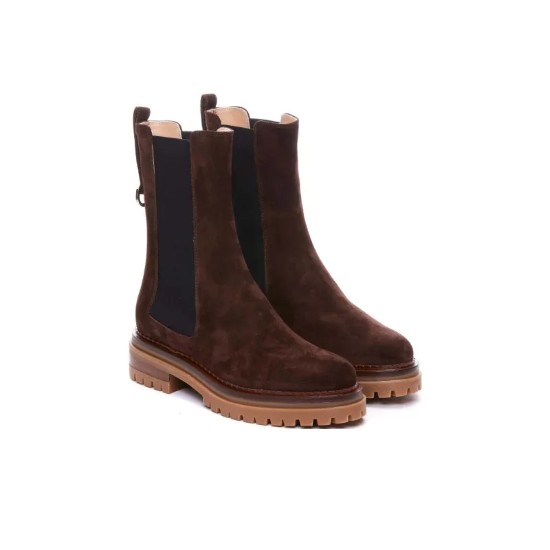 SERGIO ROSSI Crew Chelsea Boots Women's Brown-2