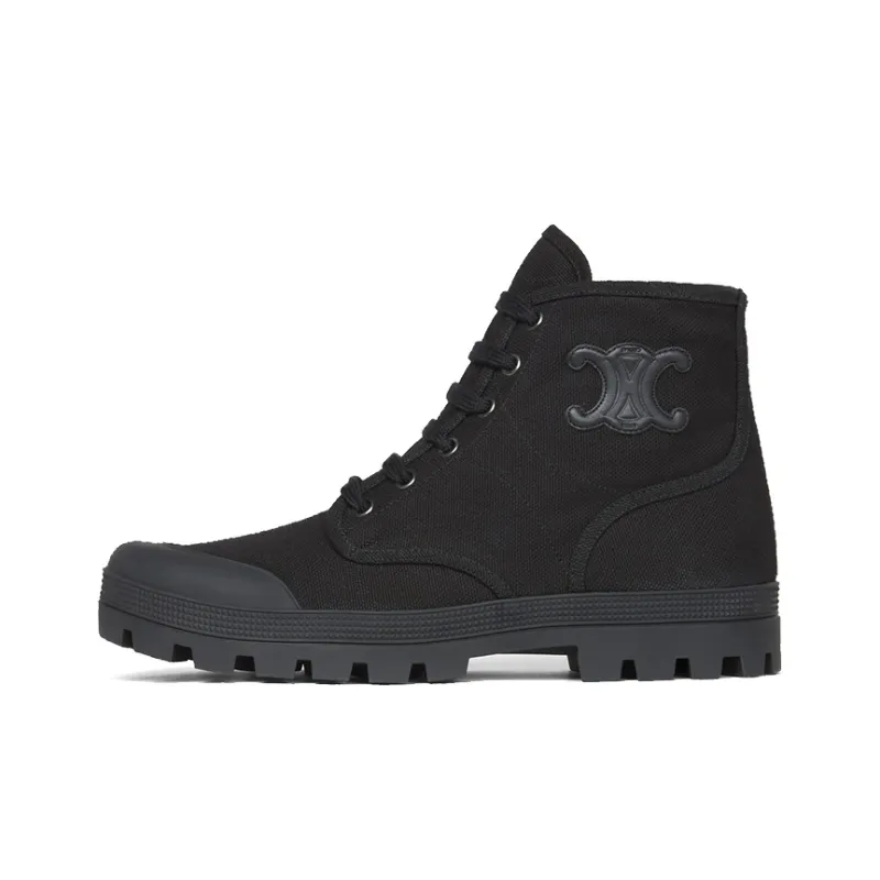 CELINE Patapans Ankle Boots Women's Black-0