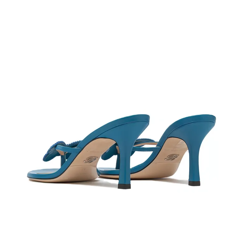 Blumarine Flip Flops 7.5cm Women's Blue-4
