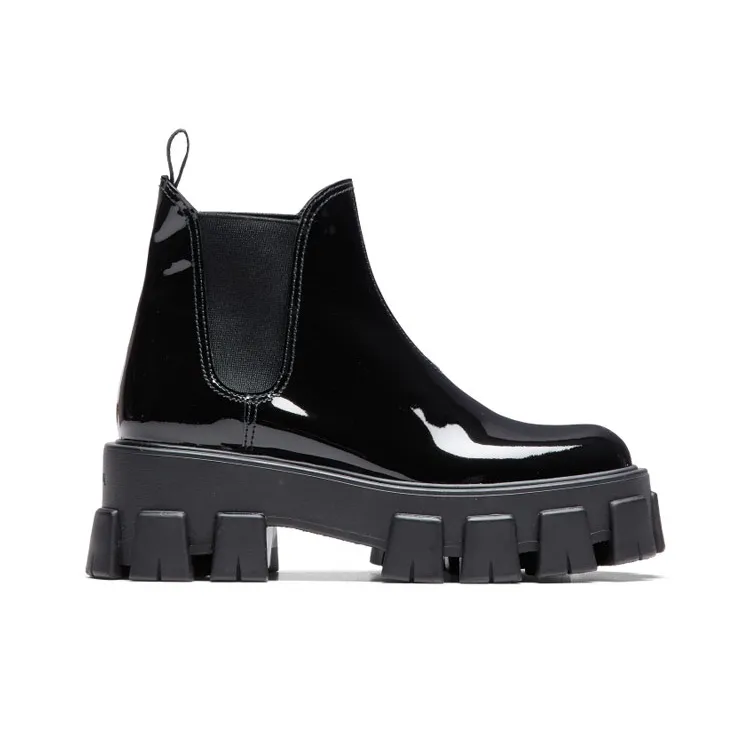 PRADA Monolith Ankle Length Chelsea Boots Women's Black-1