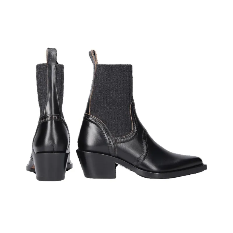 Chloé Nellie Knit-detail Boots-3