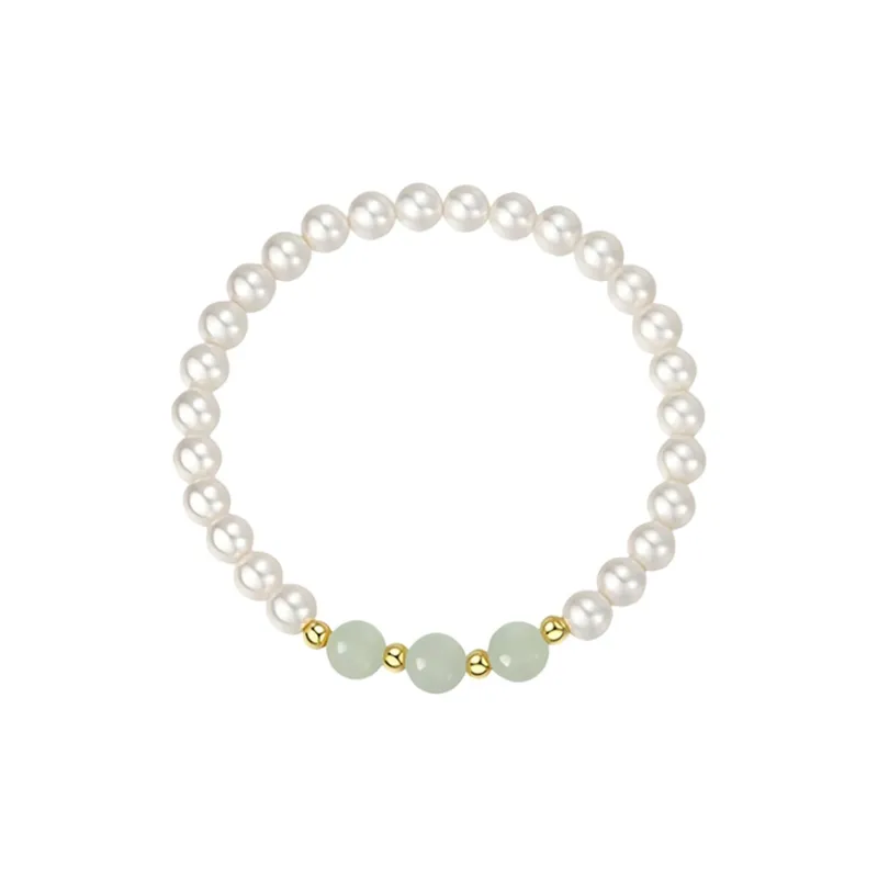 QIANCHANG Bracelets Pale Greenish White Jade Women's-0