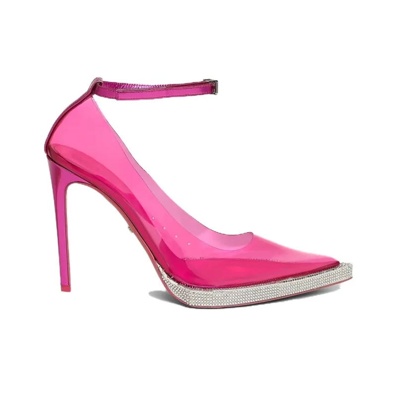 GCDS 130mm Transparent Pointed-toe Pumps-1