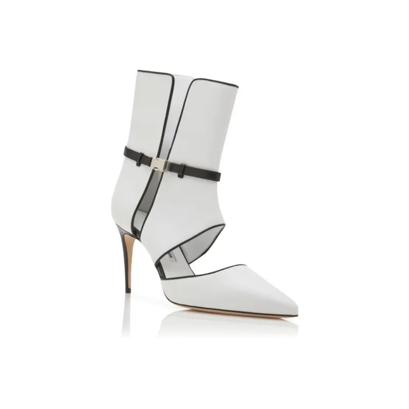 MANOLO BLAHNIK Trifulca Ankle Boots 9cm Women's White-3