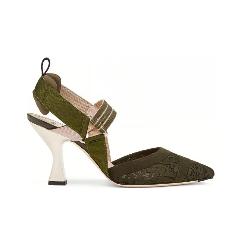 FENDI Colibrì Chunky Heel High Heels Women's Green-1