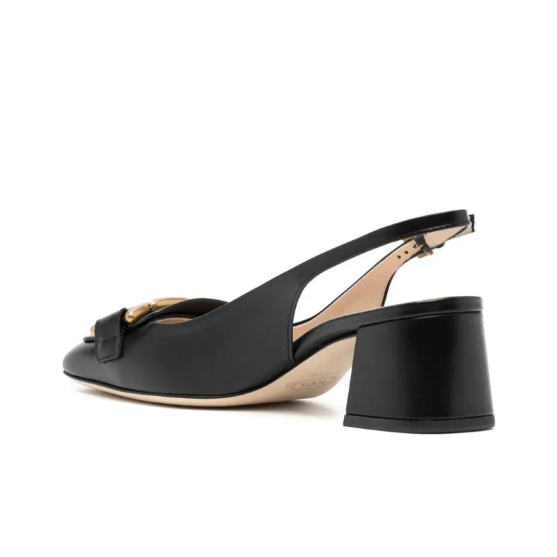 TOD'S Kate Logo Plaque Slingback Pumps-3