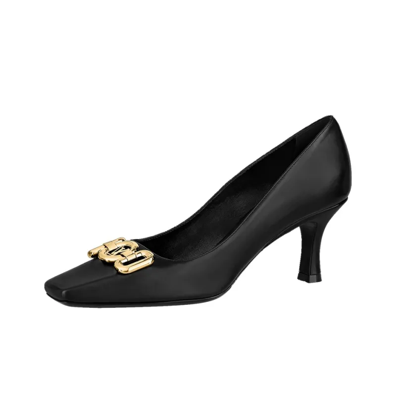 LOUIS VUITTON Rotary Slim Heel High Heels 6.5cm Women's Pure Black-0