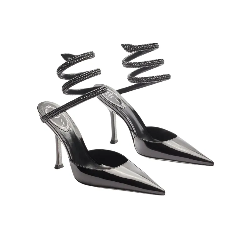 RENE CAOVILLA Cleo Slim Heel High Heels 10.5cm Women's Black-2