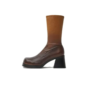 MIISTA Ankle Boots 6.5cm Women's Gradient Brown