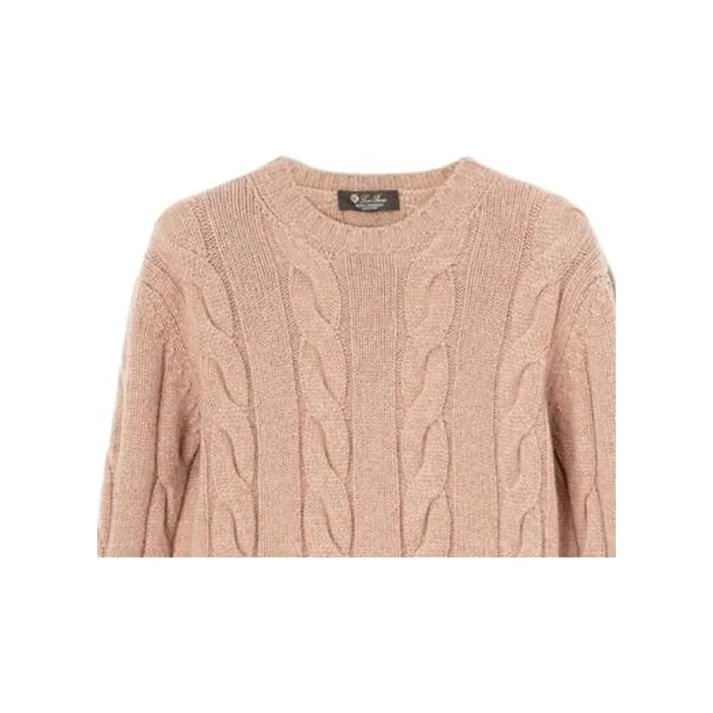 Loro Piana Napier Crew Neck Sweater Women's Brown-5