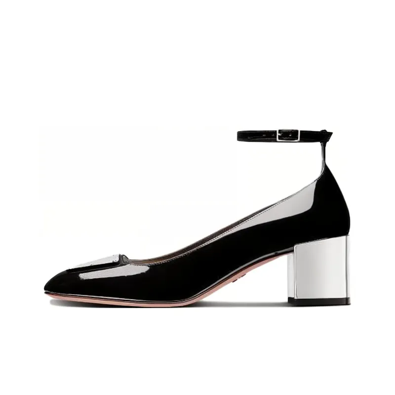 DIOR La Parisienne Dior Chunky Heel High Heels 5.5cm Women's Black-0