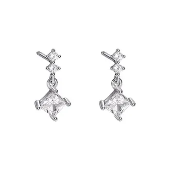 Heart Grass S925 Silver Stud Earrings Women's