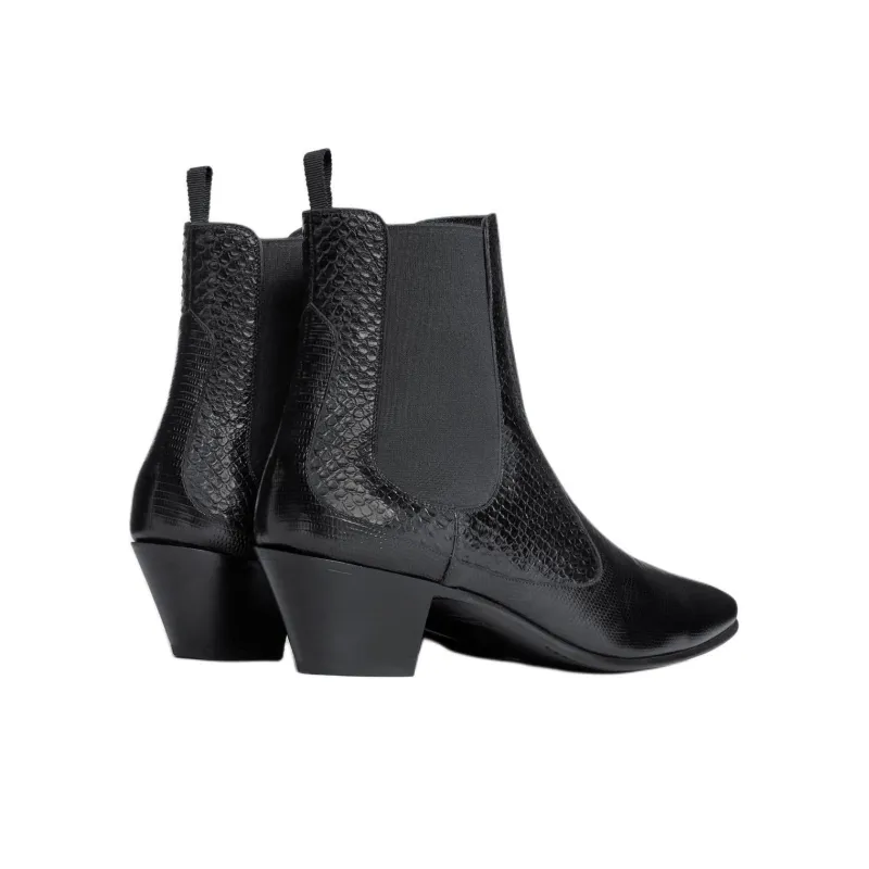 CELINE Hector Short Chelsea Boots 6cm Men's Black-3