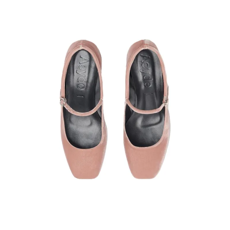 Aeyde Aline Chunky Heel High Heels 4.5cm Women's Pink-3