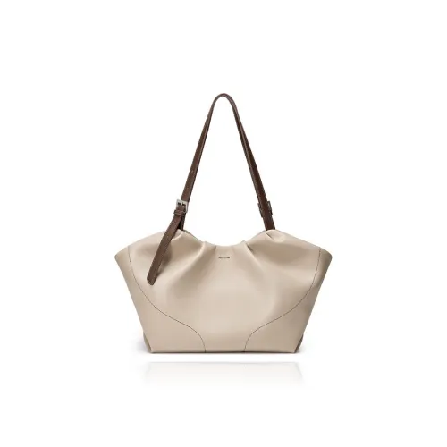 JUST STAR Artificial Leather Handbag Shoulder Bag Medium Size Women's Apricot/Brown/Black