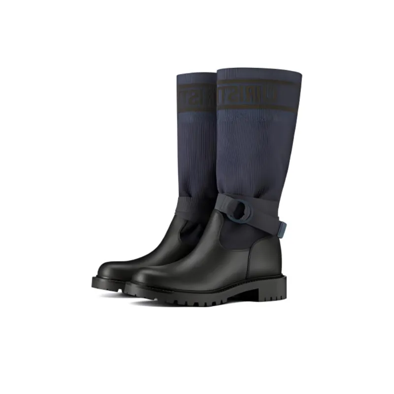 DIOR D Major Knee high Boots Women's Blue-2
