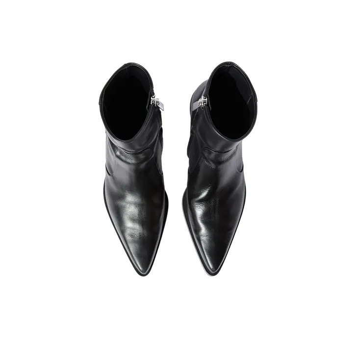 OFF WHITE Runway Texan Low Block Heel Boots-4
