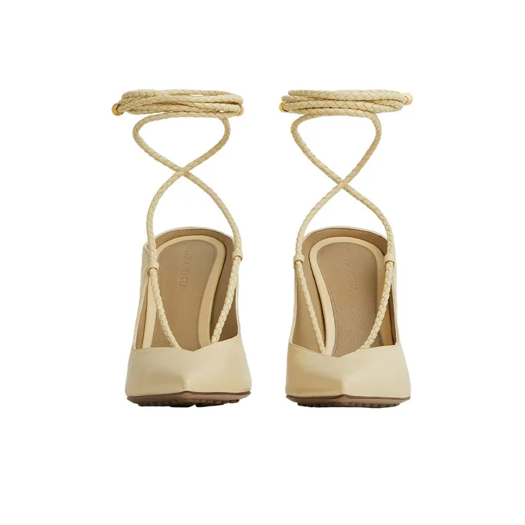 Bottega Veneta Slim Heel High Heels 10cm Women's Beige-2