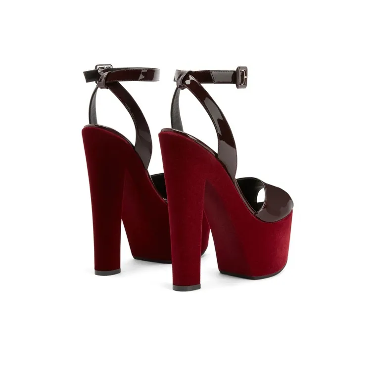 Giuseppe Zanotti/GZ Tarifa Cone Heel Strap Sandals Women's Burgundy-4