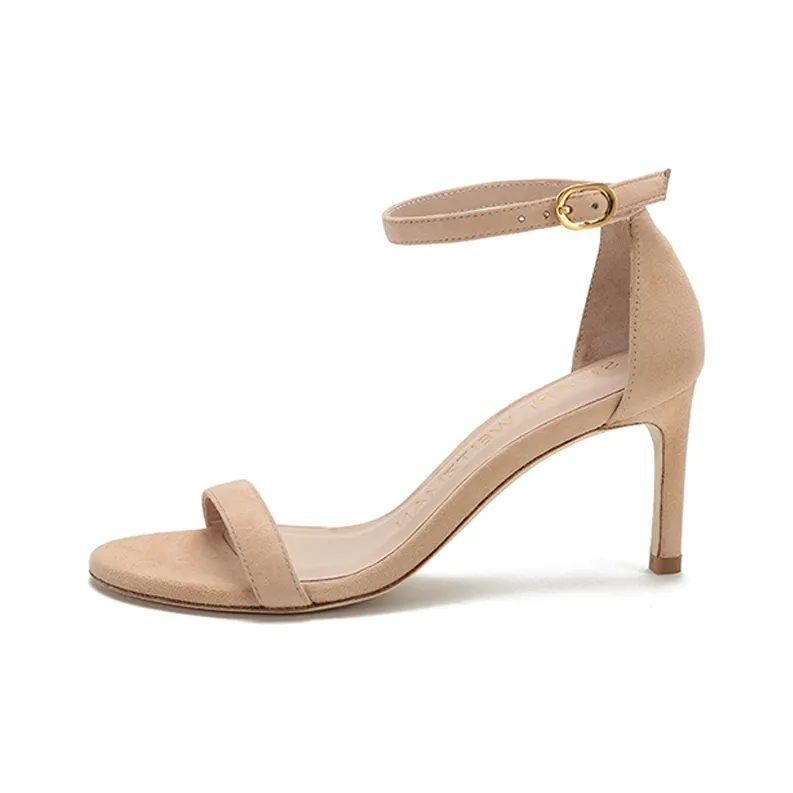 Stuart Weitzman/SW Slim Heel One Strap Sandals 7.5cm Women's Cream Ecru-0