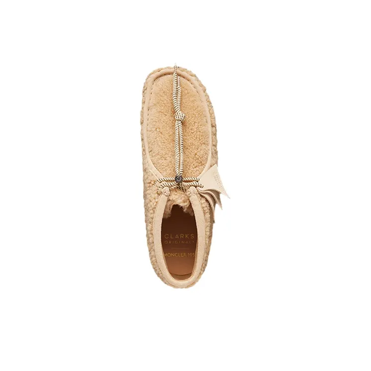 Moncler Clarks X Moncler Wallabee Shearling 'Beige'-2