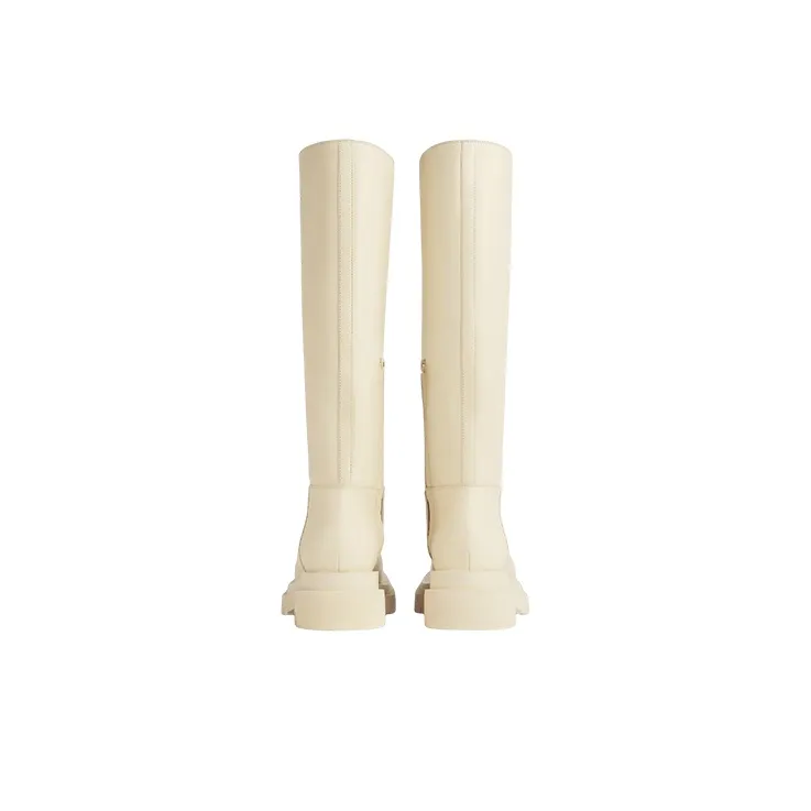 Bottega Veneta Lug Chelsea Knee high Boots Women's Sea Salt Color-6