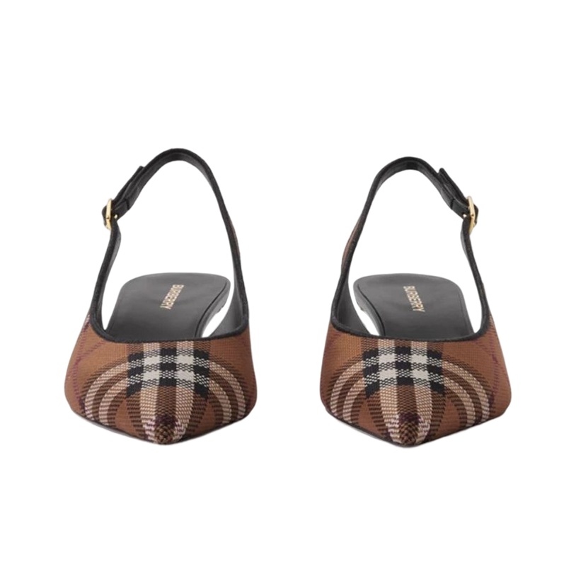 【関税込み】BURBERRY Slingback check Burberry Dame Vintage Check Slingback Linen Pumps | Neiman
