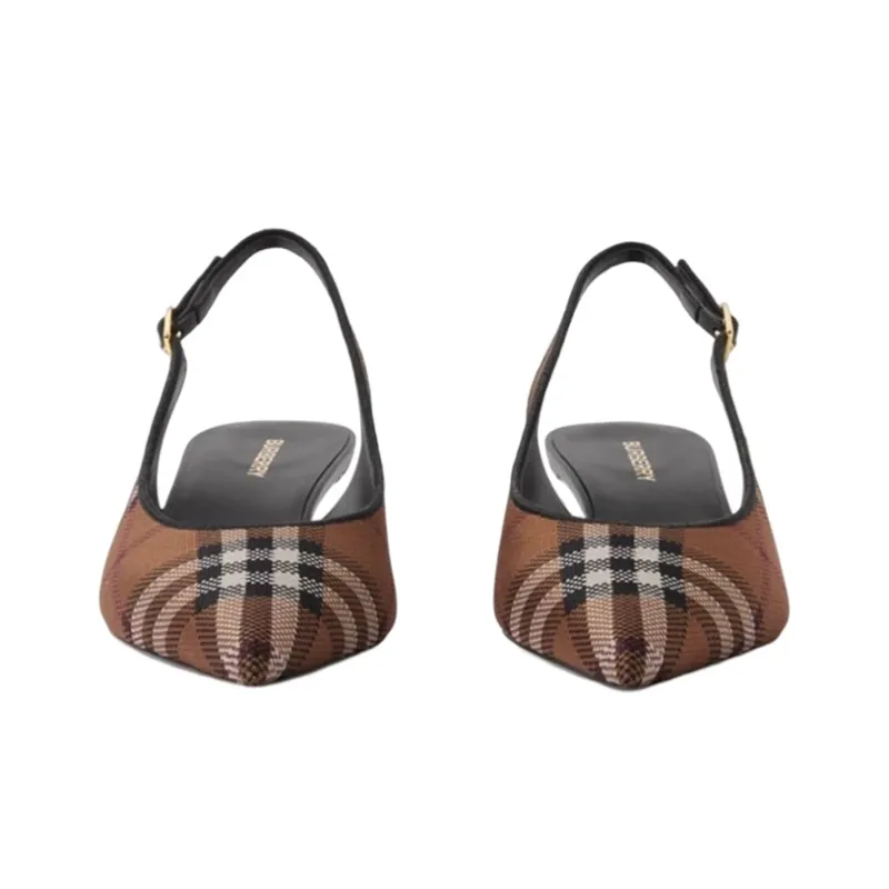 Burberry Check-pattern Slingback Pumps-2