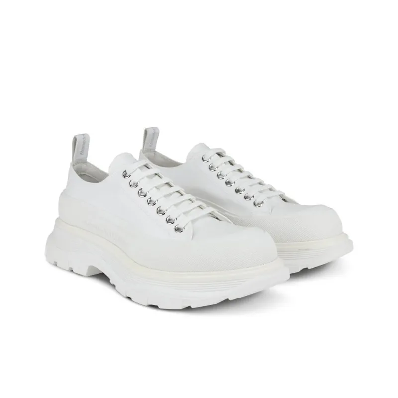 Alexander McQueen Tread Slick Lace Up Sneakers 'White'-2