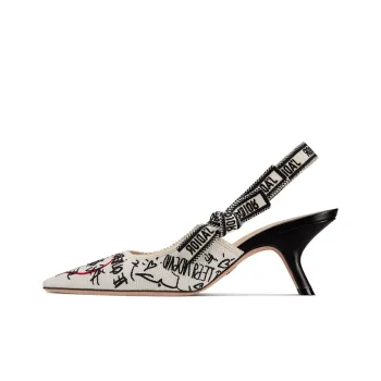 DIOR J'Adior Amour Slim Heel High Heels 6.5cm Women's Ecru