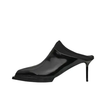 1017 ALYX 9SM Slim Heel Wrap toe Slippers 7cm Women's Black