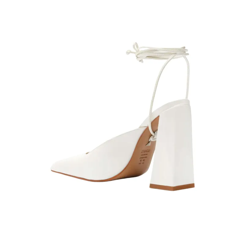 Schutz Rosie Spool Heel High Heels 10.8cm Women's White-4