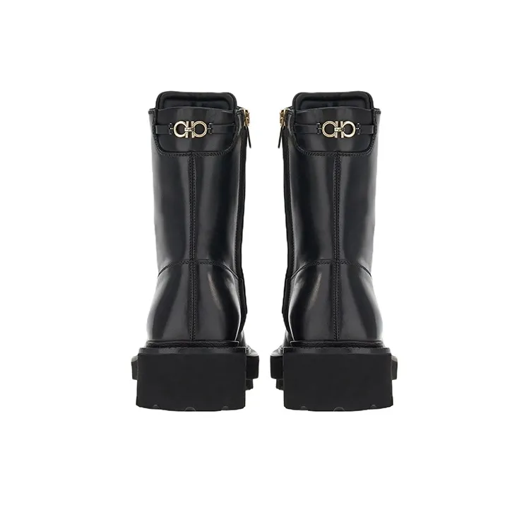 FERRAGAMO Short Fashion Ankle Boots Women's Black-4