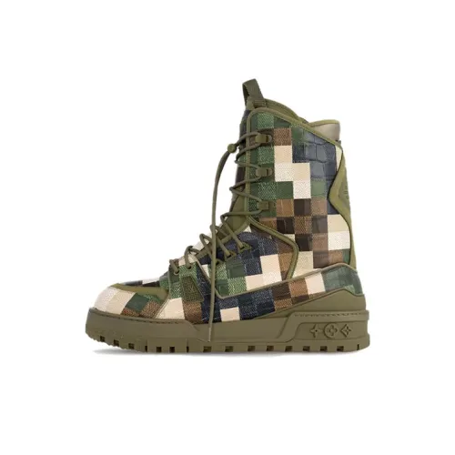 LOUIS VUITTON Trainer Ankle Boots Men's Green