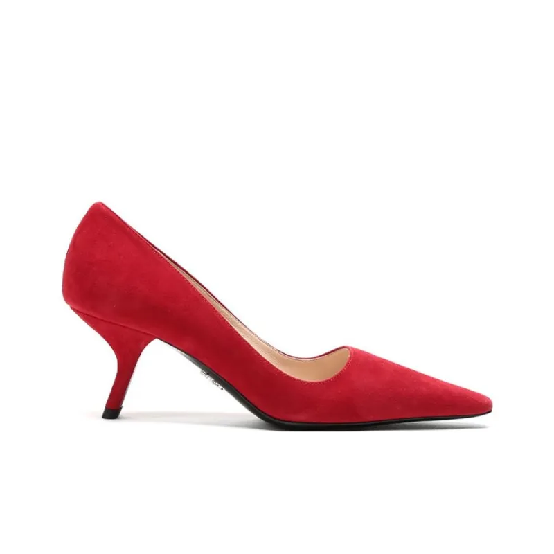 PRADA Slim Heel High Heels Women's Red-1