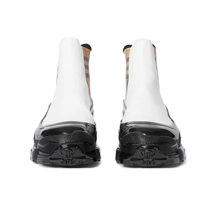 Burberry VINTAGE Chelsea Boots Women's Black White-2