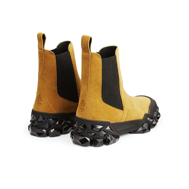 Diamond x Jimmy Choo Chelsea Short Chelsea Boots Unisex Camel-3